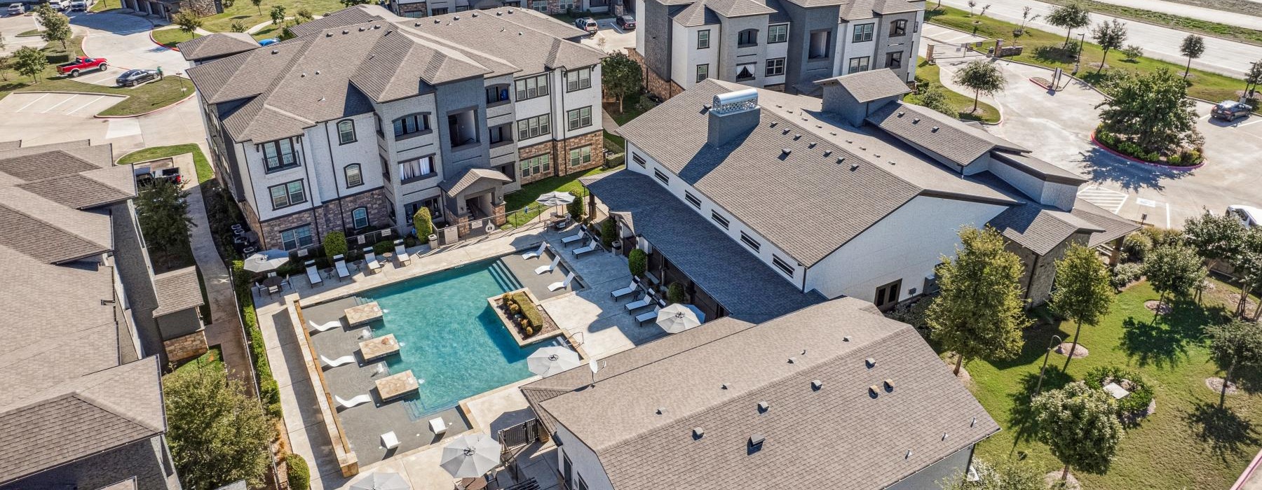 aerial view of a resort